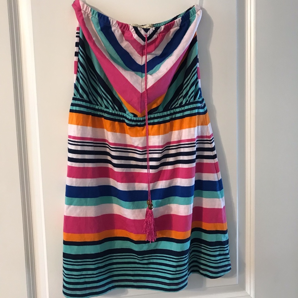 Strapless dress swimsuit cover up